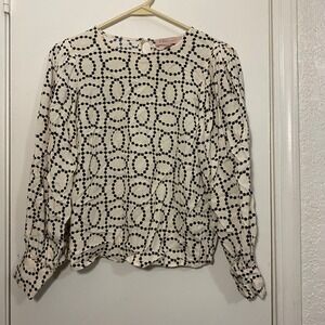 Philosophy Republic‎ Clothing Top Long Sleeve Circle Pattern Blouse - Sz S